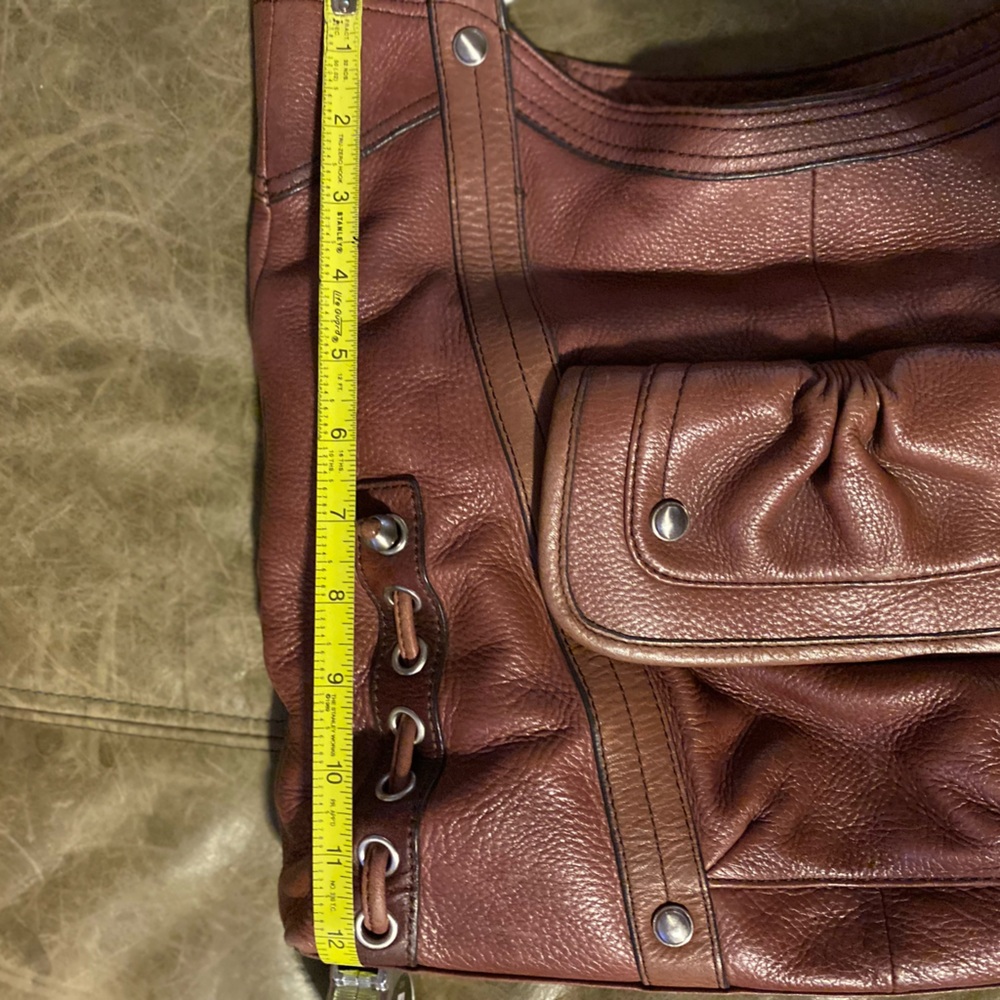 B Makowsky Large Brown Leather Purse Bag - Picture 6 of 10